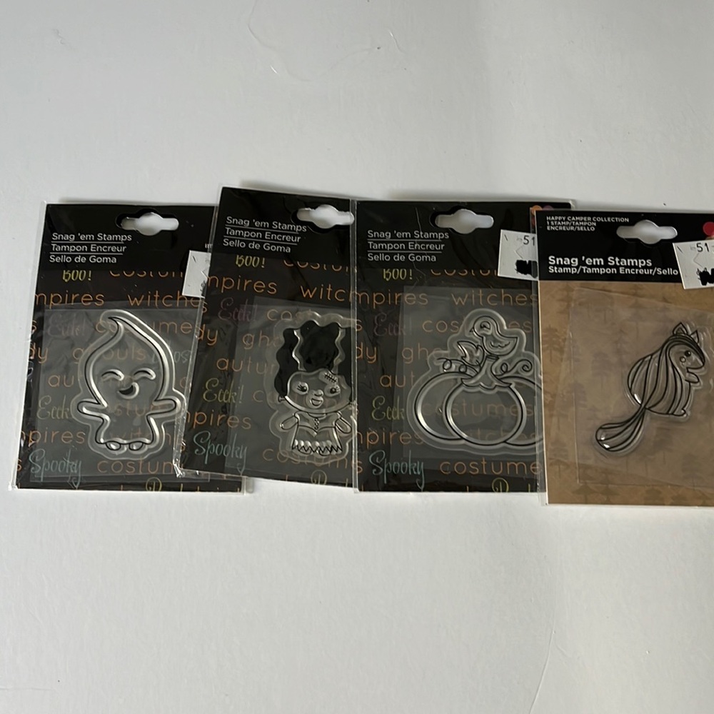 Snag’em Stamps Four Cling Stamps for Fall/Halloween